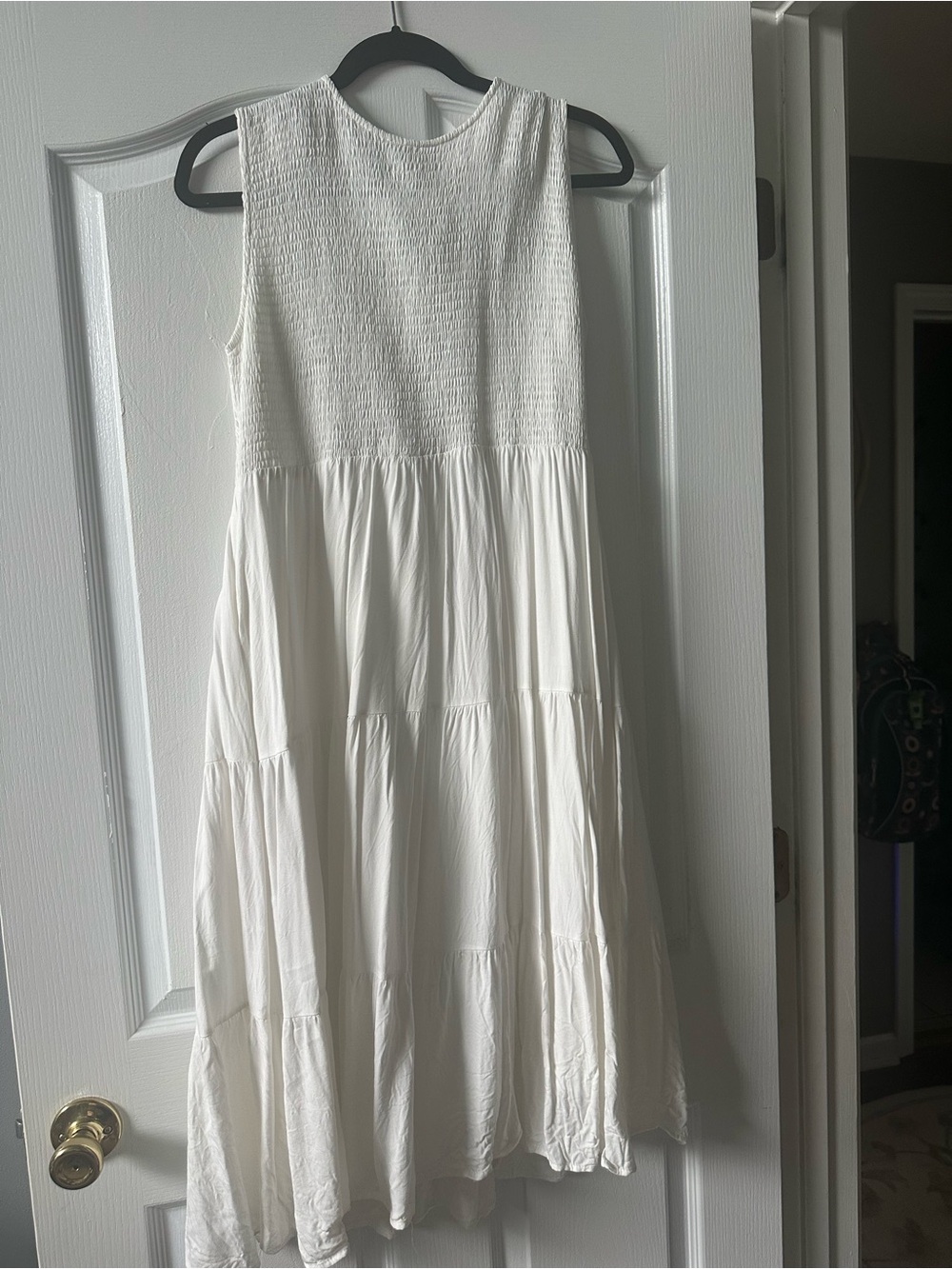 Sleeveless White Tiered Midi Dress — Effortless Summer Look